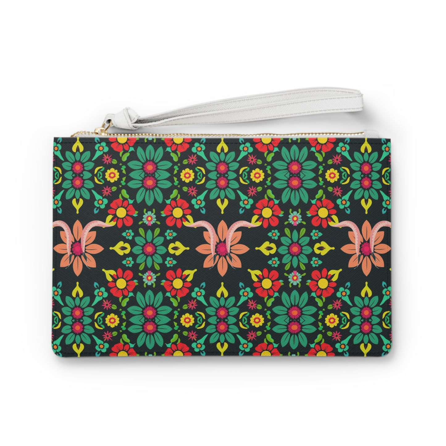 Clutch Bag, Aquarius, Zodiac v1, Flower Pattern