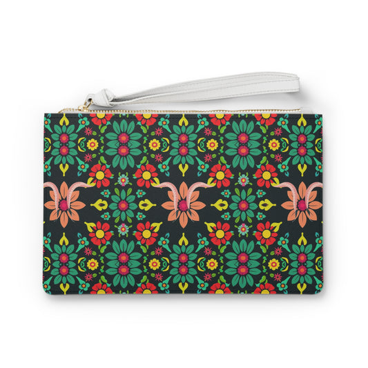 Clutch Bag, Aquarius, Zodiac v1, Flower Pattern