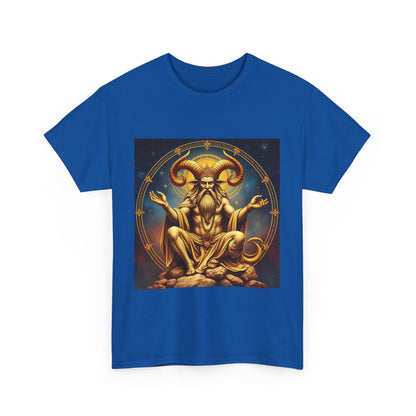 Unisex Heavy Cotton T-Shirt, On The Throne, Taurus Zodiac Design