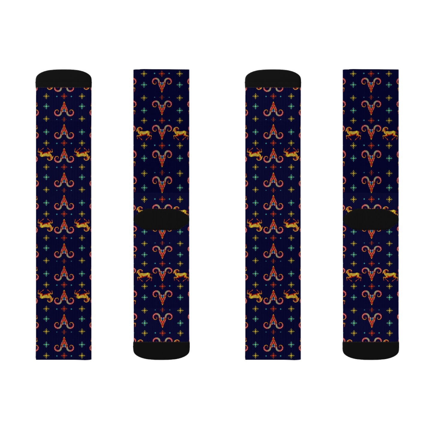 Sublimation Socks, Aries, Zodiac, Jewel Pattern