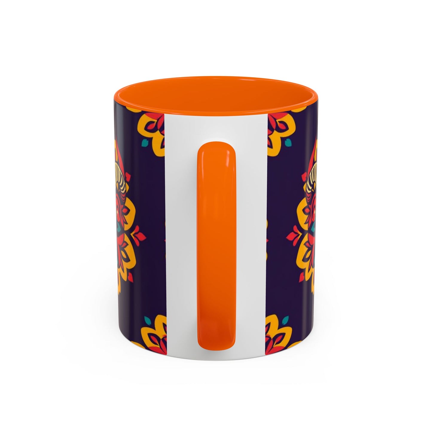 Accent Coffee Mug, Taurus, Zodiac v4. Flower Pattern, (11, 15oz)