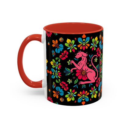 Accent Coffee Mug, Zodiac. Virgo, Flower Pattern, (11, 15oz)