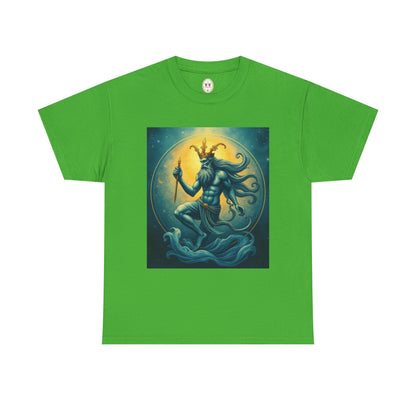 Unisex Heavy Cotton T-Shirt, Aquarius God, Zodiac Design