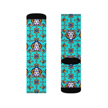 Sublimation Socks, Leo, Zodiac, Jewel Pattern