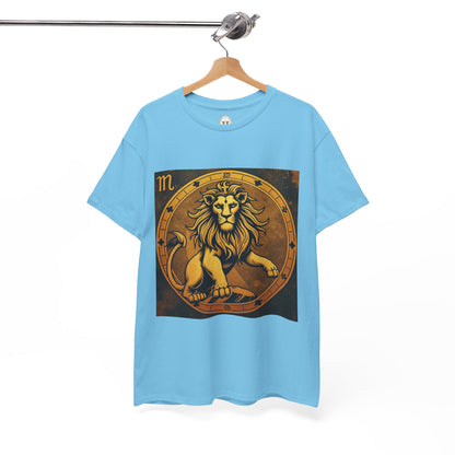 Unisex Heavy Cotton T-Shirt, Gold Lion v1, Leo Zodiac Design