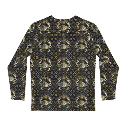 Men's Long Sleeve Shirt, (AOP), Cancer, Zodiac v1, Pattern