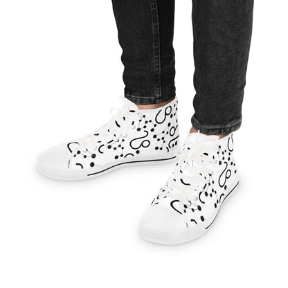 Men's High Top Sneakers, Breathable polyester canvas, Leo Zodiac Design