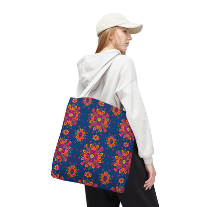 Tote Bag (AOP), Gemini, Zodiac v2, Flower Pattern