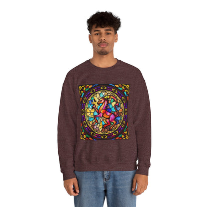 Unisex Heavy Blend™ Crewneck Sweatshirt, Glass, Aries Zodiac Design