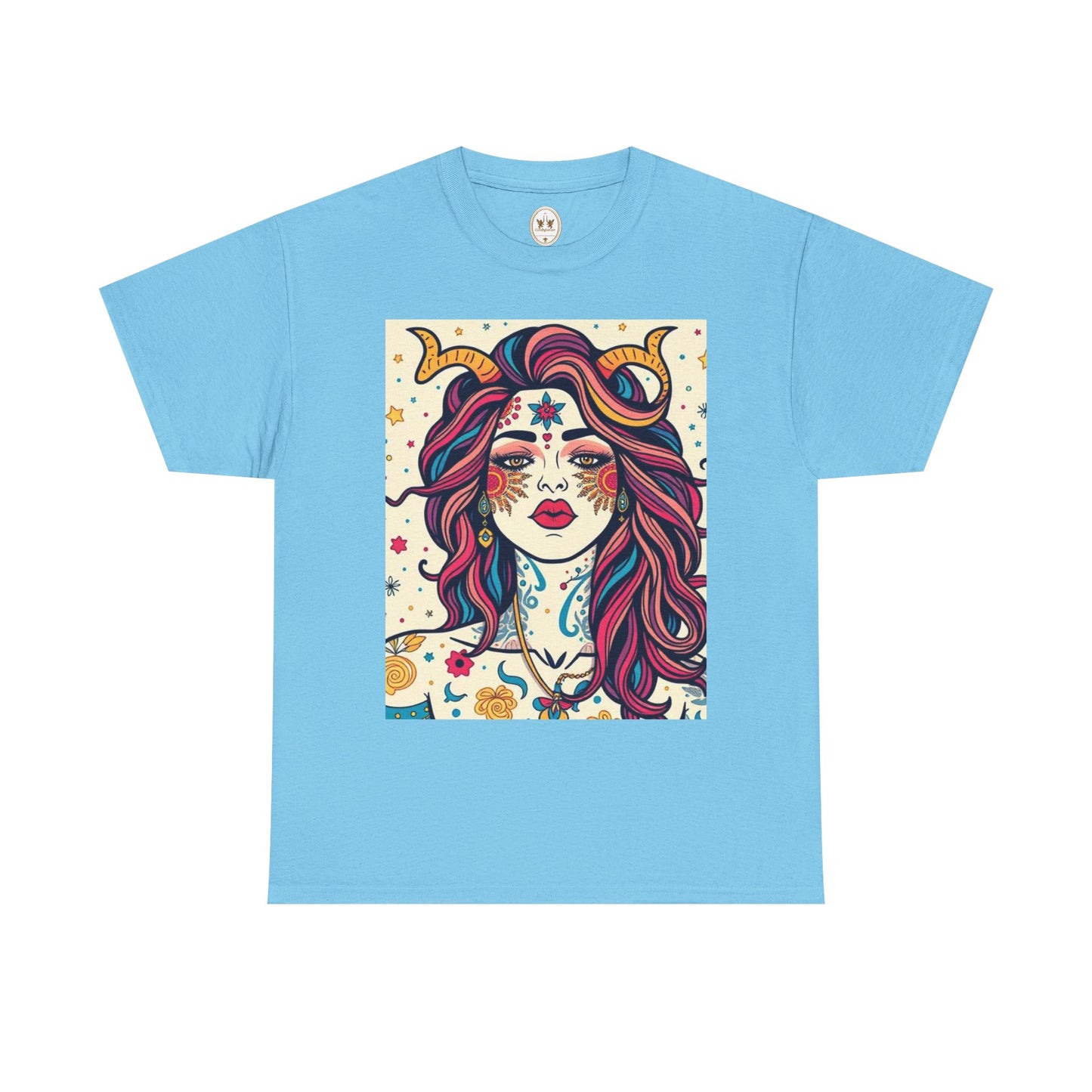 Unisex Heavy Cotton T-Shirt, Virgo, Zodiac v3, Sexy Art