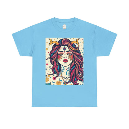 Unisex Heavy Cotton T-Shirt, Virgo, Zodiac v3, Sexy Art