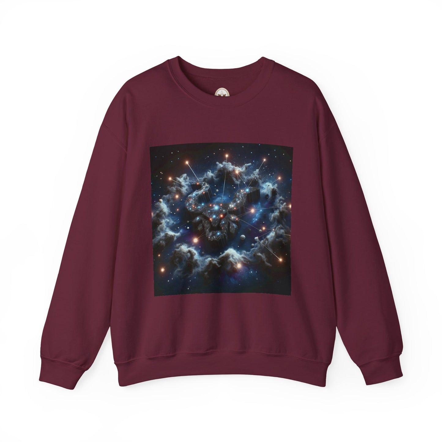 Unisex Heavy Blend™ Crewneck Sweatshirt, Space Bullhead, Taurus Zodiac Design