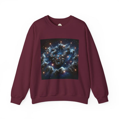 Unisex Heavy Blend™ Crewneck Sweatshirt, Space Bullhead, Taurus Zodiac Design