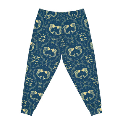 Athletic Joggers, Zodiac Design, Pattern, Pisces, AOP