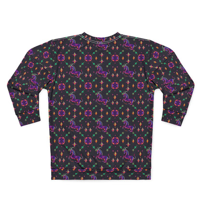 Unisex Sweatshirt (AOP), Capricorn, Zodiac v3, Jewel Pattern