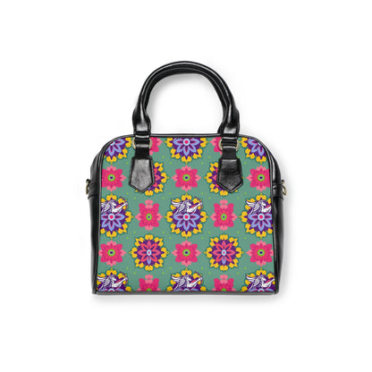 Shoulder Handbag, Sagittarius, Zodiac v1, Flower Pattern
