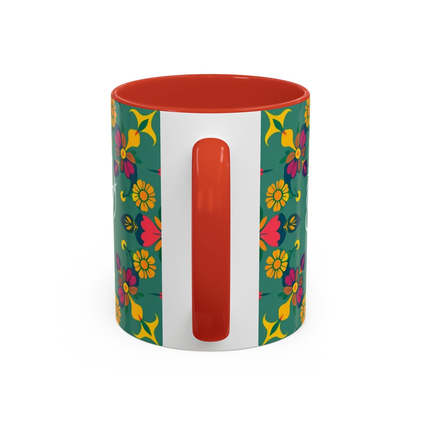 Accent Coffee Mug, Sagittarius, Zodiac. Flower Pattern, (11, 15oz)