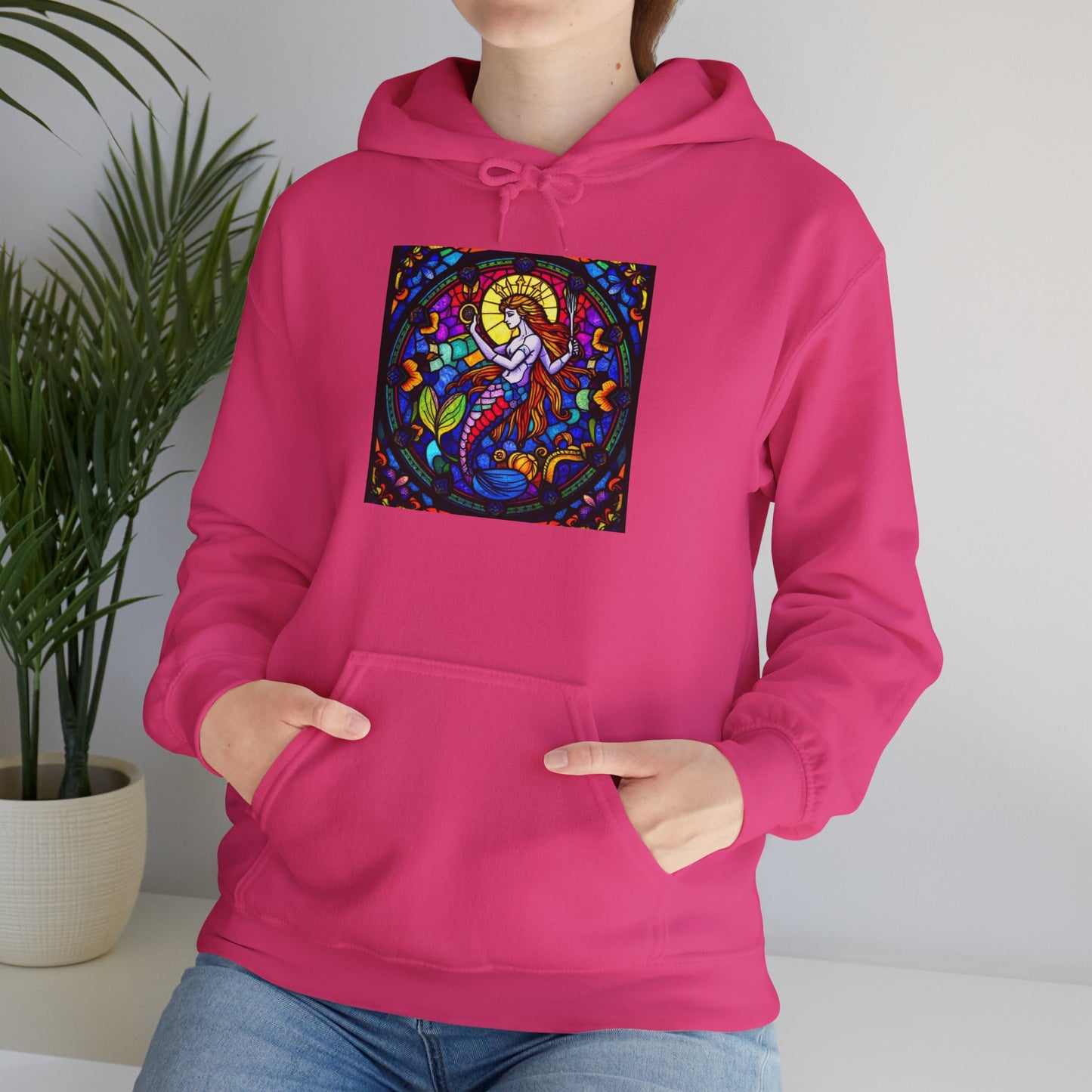 Unisex Heavy Blend™ Hooded Sweatshirt with glass Aquarius zodiac design