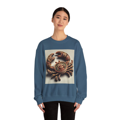 Unisex Heavy Blend™ Crewneck Sweatshirt, Crab Artifact, Cancer Zodiac Design