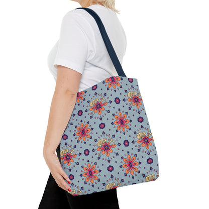 Tote Bag, (AOP), Sagittarius, Zodiac v1, Flower Pattern