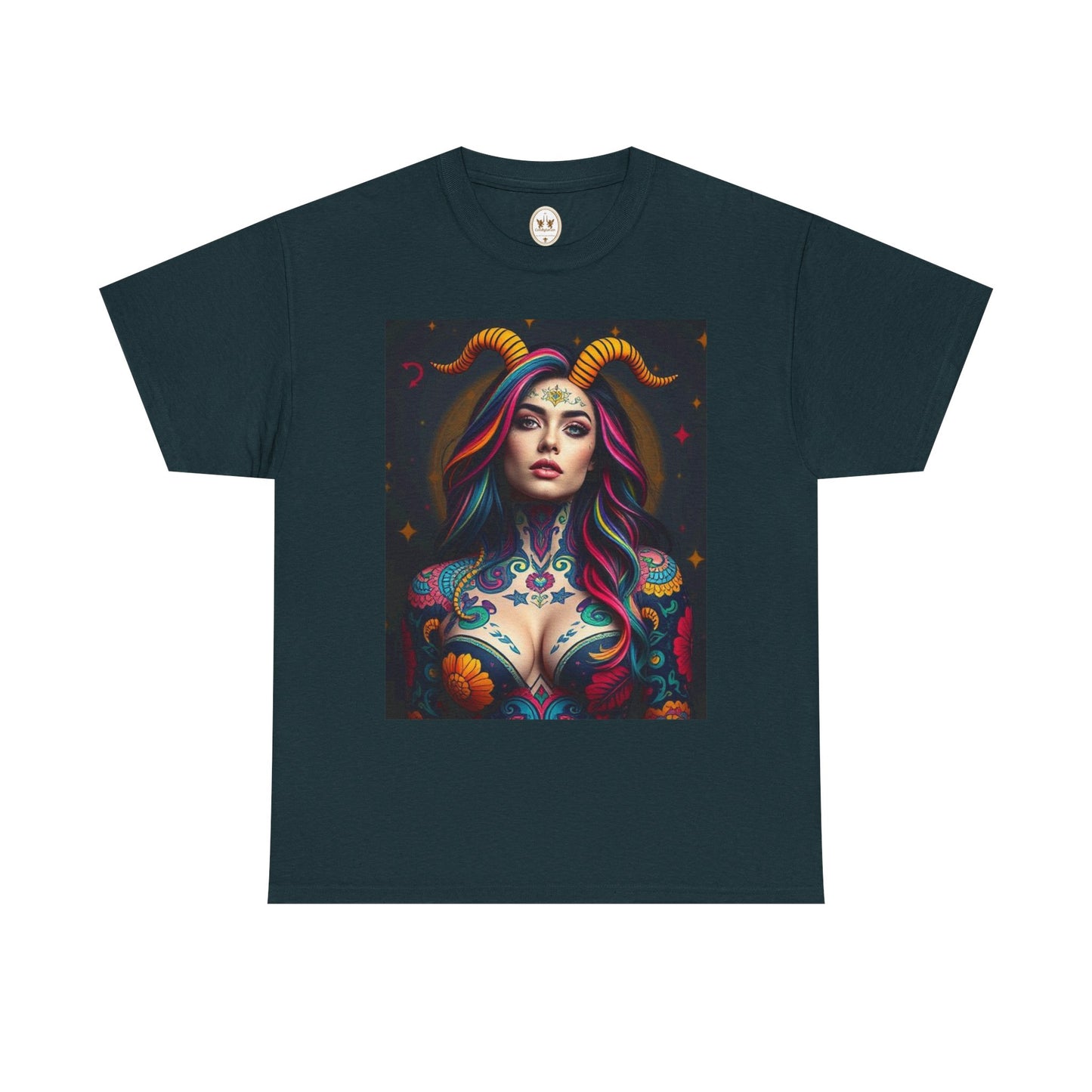 Unisex Heavy Cotton T-Shirt, Capricorn, Zodiac, Sexy Art