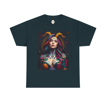 Unisex Heavy Cotton T-Shirt, Capricorn, Zodiac, Sexy Art