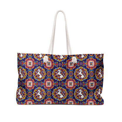 Weekender Bag, Virgo, Zodiac v2, Flower Pattern