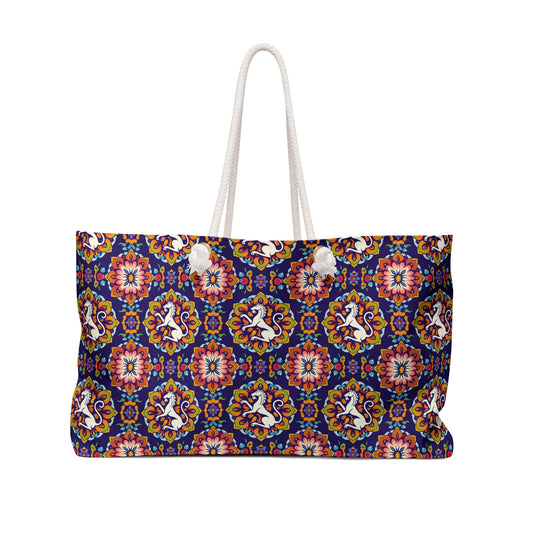 Weekender Bag, Virgo, Zodiac v2, Flower Pattern