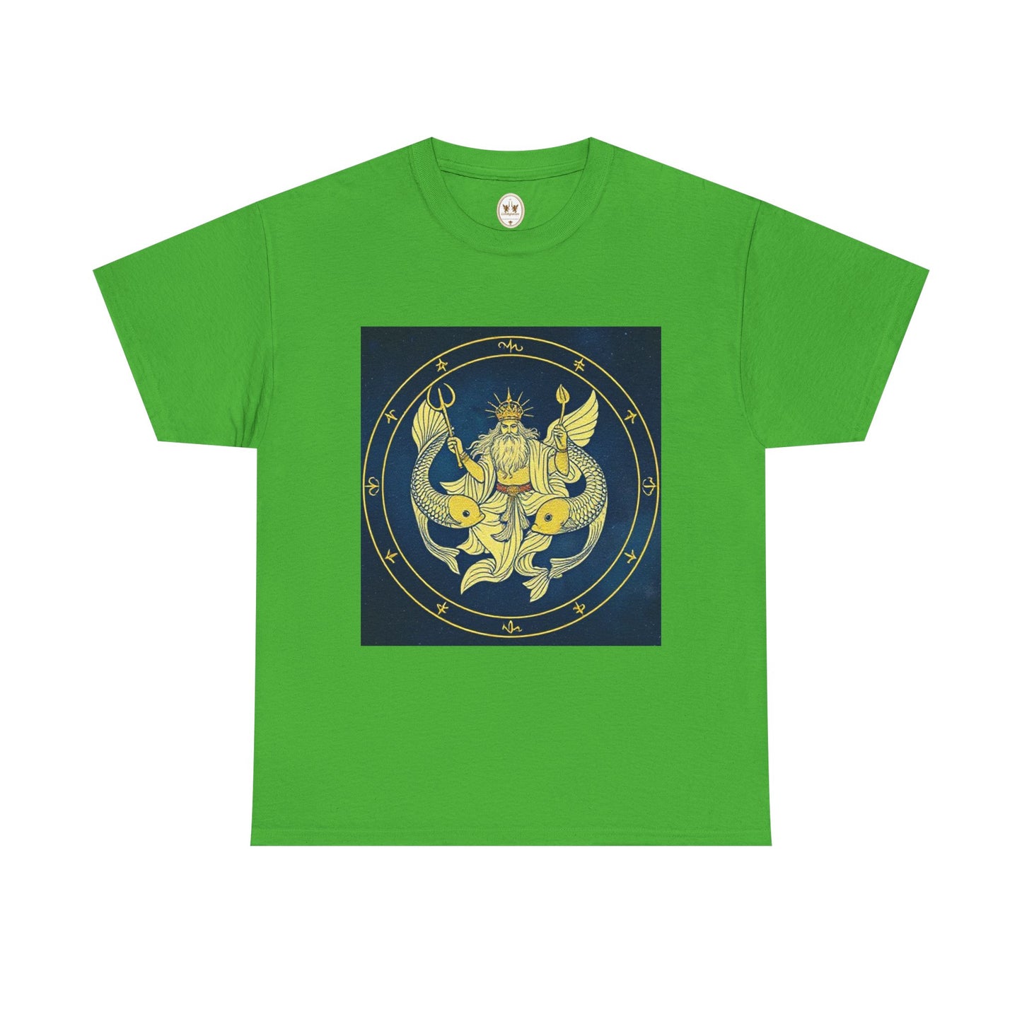 Unisex Heavy Cotton T-Shirt, King of Pisces, Zodiac Design