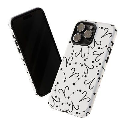 Tough Cases with the Aries Zodiac sign for iPhone, Samsung Galaxy, and Google Pixel devices