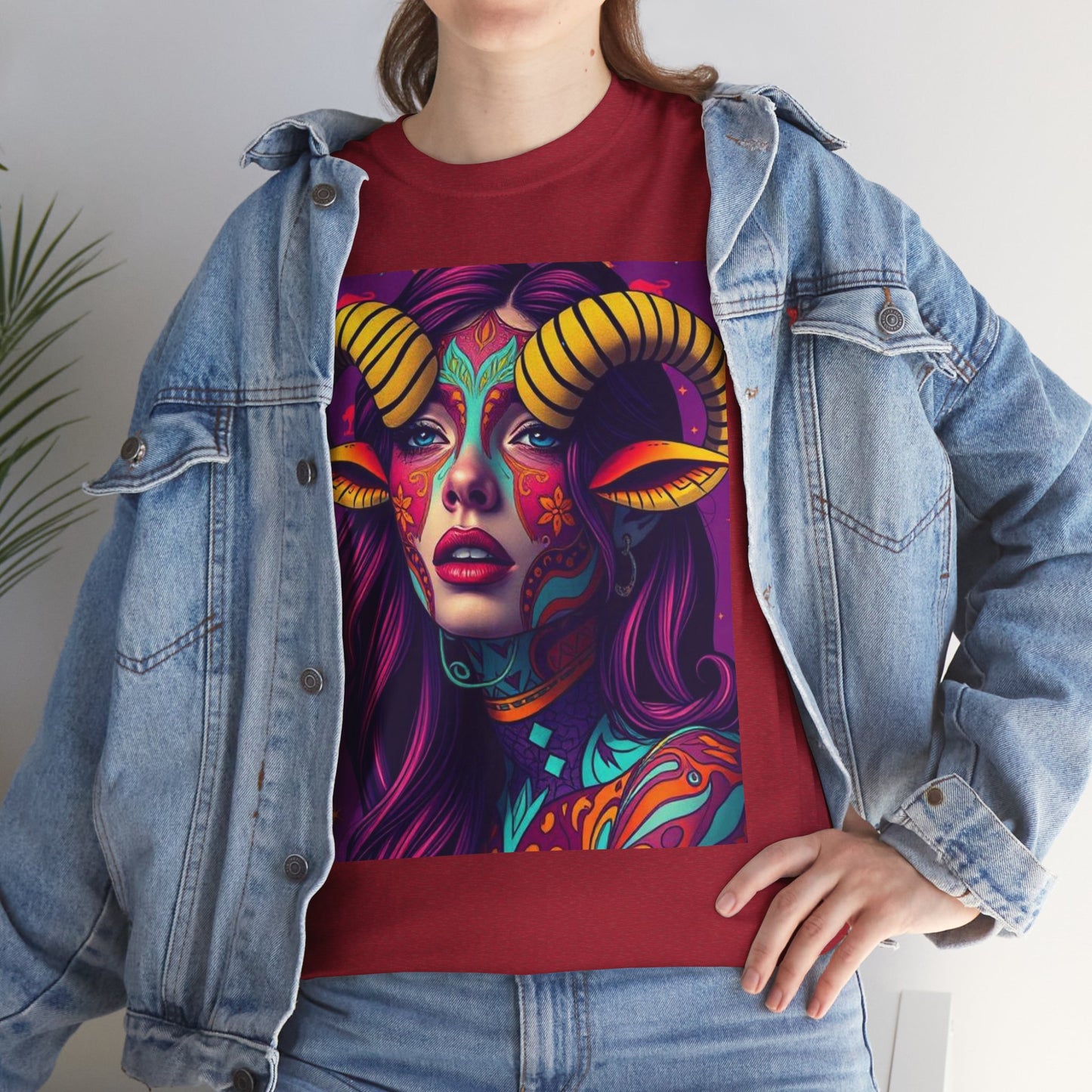 Unisex Heavy Cotton T-Shirt, Taurus, Zodiac v2, Sexy Art