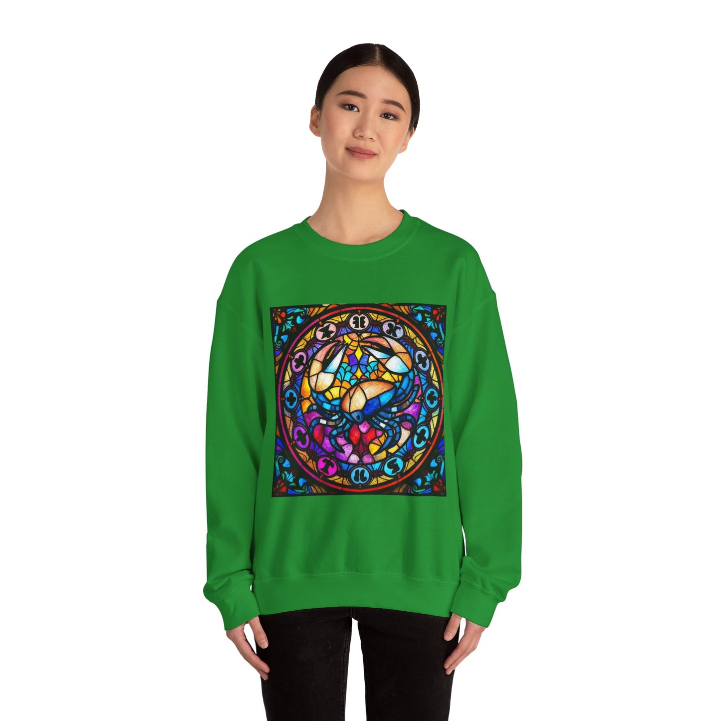 Unisex Heavy Blend™ Crewneck Sweatshirt, Glass, Cancer Zodiac Design