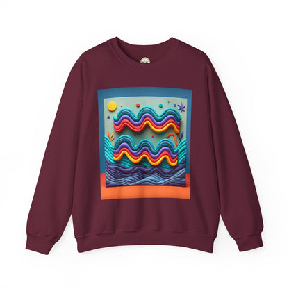 Unisex Heavy Blend™ Crewneck Sweatshirt, Water Painting, Aquarius Zodiac Design