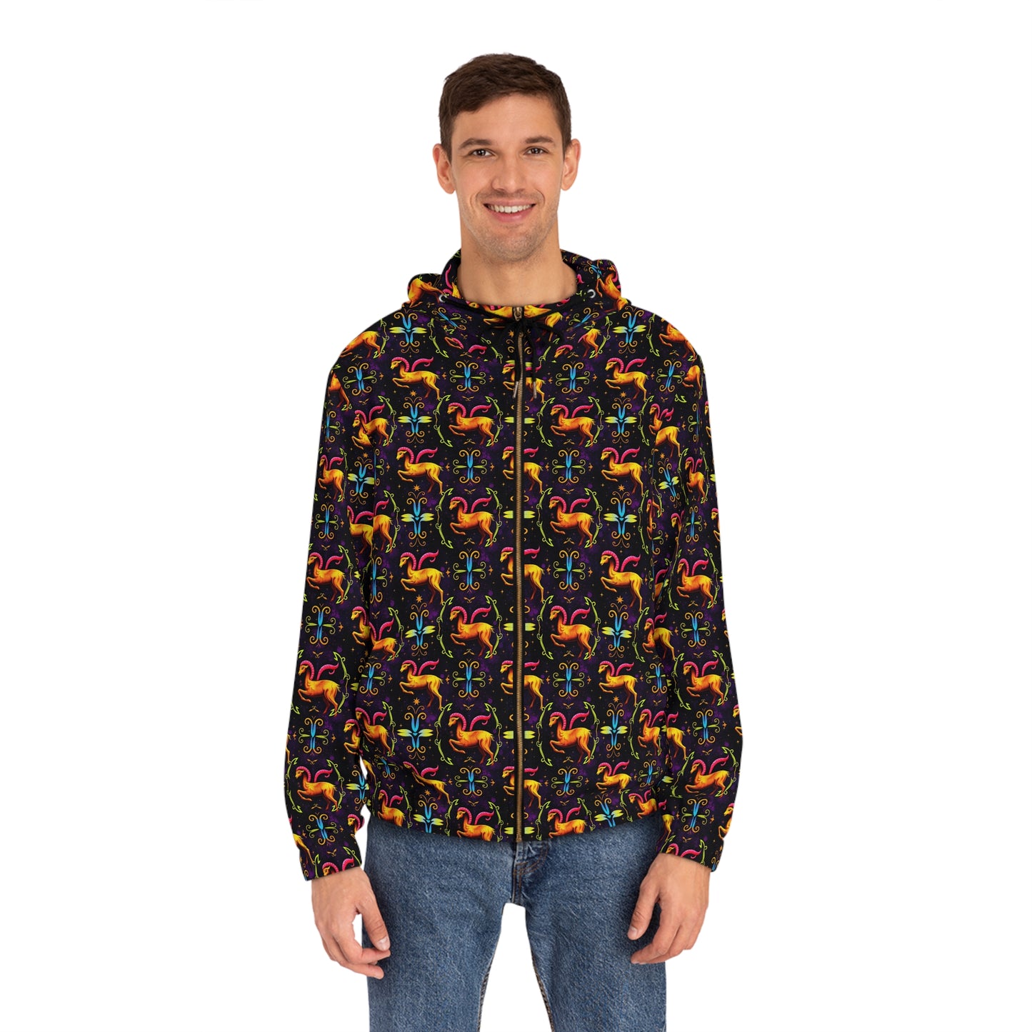 Full-Zip Hoodie (AOP), Aries, Zodiac, Pattern
