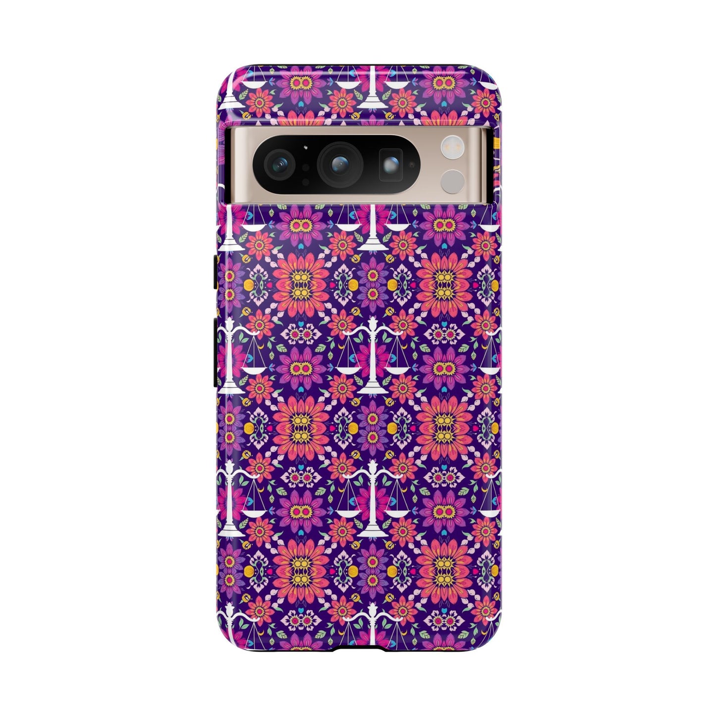 Tough Cases, Libra, Zodiac v4, Flower Pattern