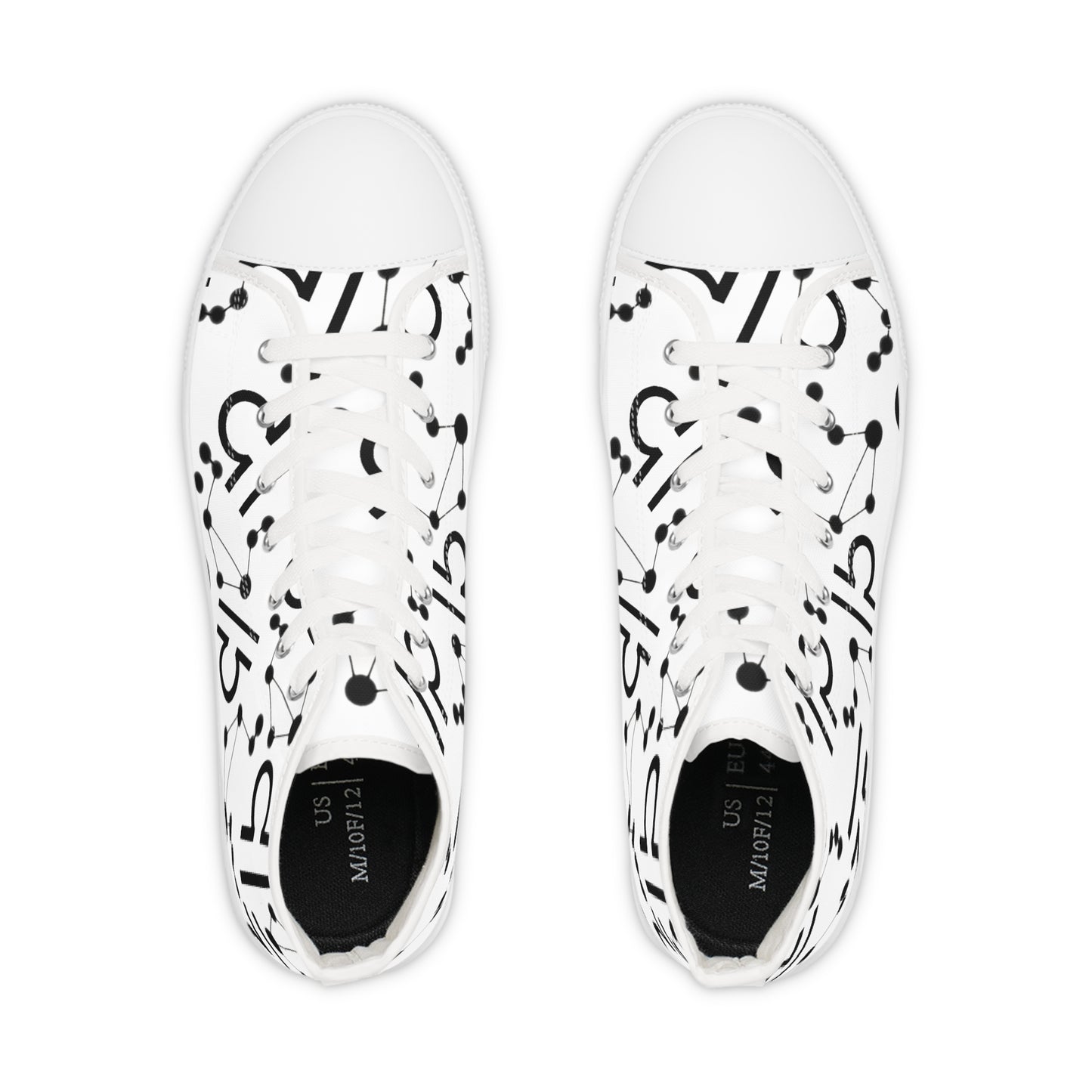 Men's High Top Sneakers, Breathable polyester canvas, Libra Zodiac Design