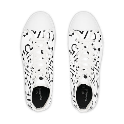 Men's High Top Sneakers, Breathable polyester canvas, Libra Zodiac Design