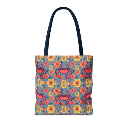Tote Bag, (AOP), Cancer, Zodiac v3, Flower Pattern