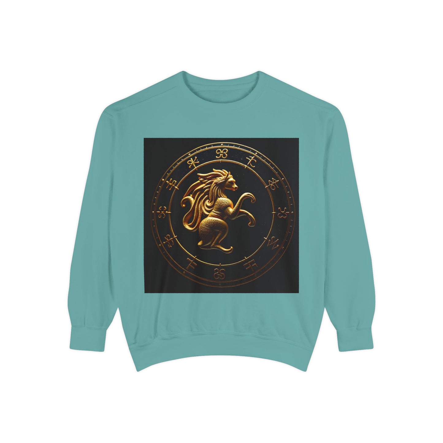 Garment-Dyed Sweatshirt, Unisex, Space Animal Design v1, Virgo