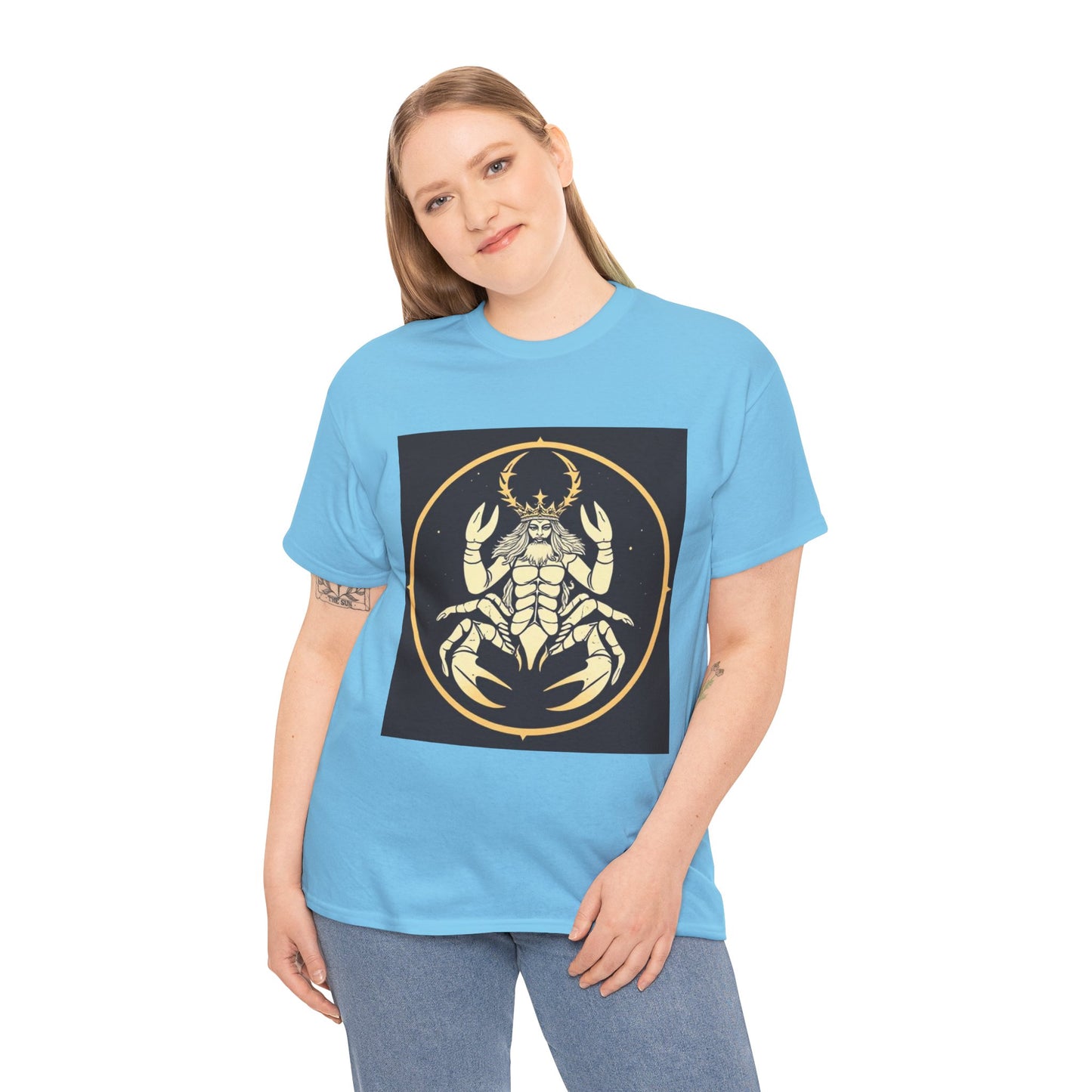 Unisex Heavy Cotton T-Shirt, Scorpio King, Print Art, Zodiac Design