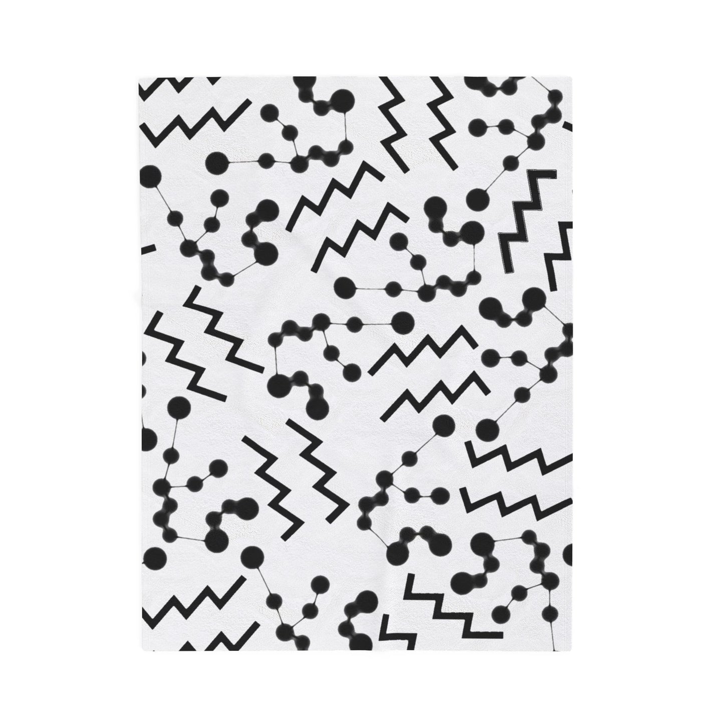 Velveteen Plush Blanket, Aquarius Zodiac Sign, Constellation & Symbol, White, 100% polyester
