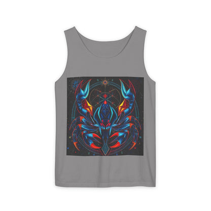 Unisex Garment-Dyed, Tank Top, Scorpio Design, Pop Art v1, 100% US cotton