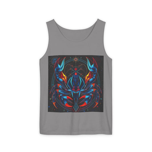 Unisex Garment-Dyed, Tank Top, Scorpio Design, Pop Art v1, 100% US cotton