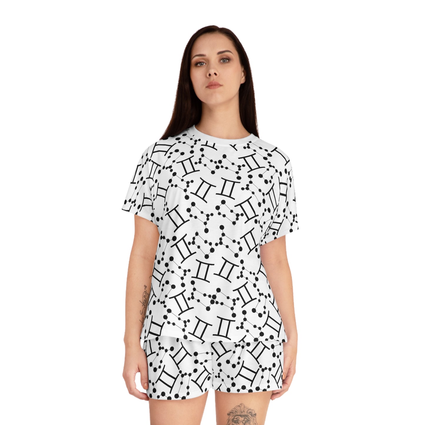 Women's Short Pajama Set Gemini Zodiac Sign (AOP)