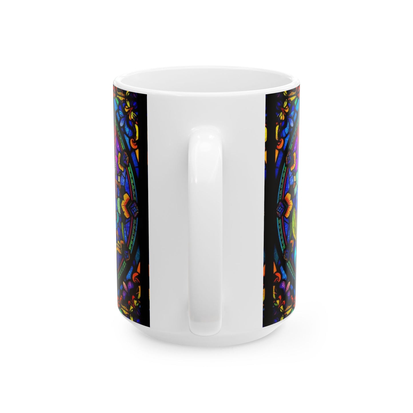 Ceramic Mug, (11oz, 15oz), Ceramic Coffee Mug, AOP, Glass Design, Aquarius Zodiac