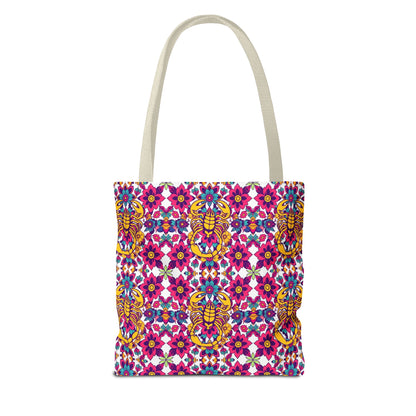 Tote Bag (AOP), Scorpio, Zodiac v1, Flower Pattern