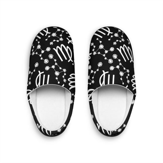 Women's Indoor Slippers, Virgo Zodiac Sign, 100% polyester, Outer-layer and lining