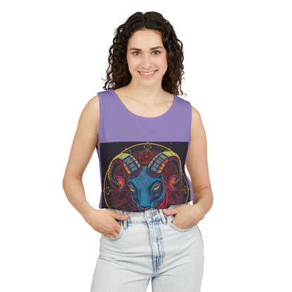 Unisex Garment-Dyed, Tank Top, Aries Design, Pop Art, 100% Ringspun US cotton