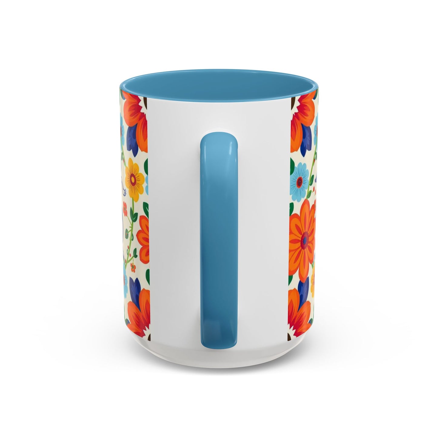 Accent Coffee Mug, Virgo, Zodiac v2. Flower Pattern, (11, 15oz)