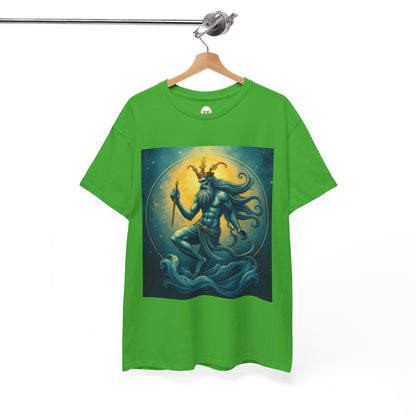 Unisex Heavy Cotton T-Shirt, Aquarius God, Zodiac Design